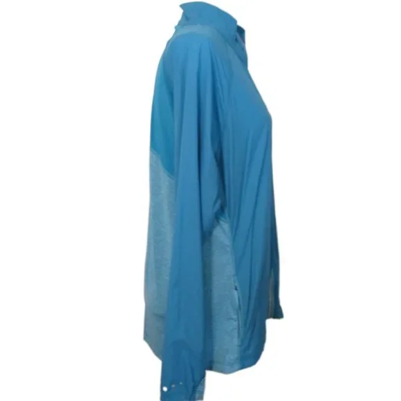 L L Bean Aqua Blue Thumb Hole Long Sleeve Reflective Accents Windbreaker Size L - Picture 4 of 14